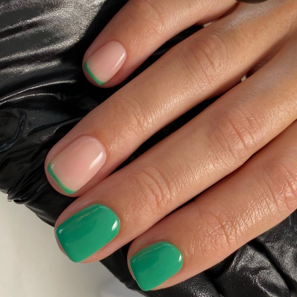 Green Pop French Nail